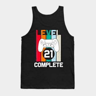 Level 21 Complete 21st Birthday  for Him Video Tank Top